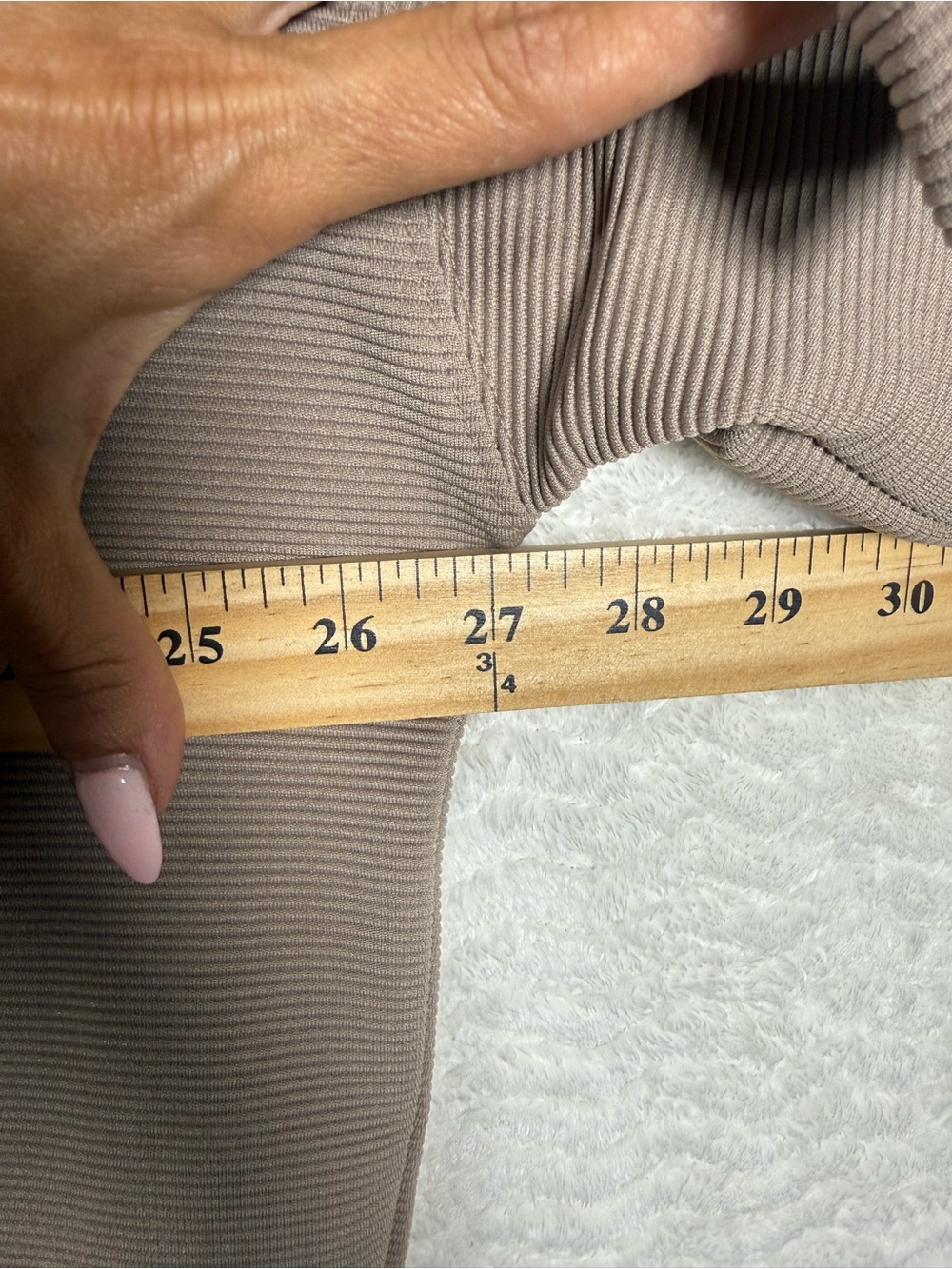 Zenana Outfitters Taupe Ribbed Neck Lounge Top & Bottom. Size Large 🧡 - Picture 8 of 17